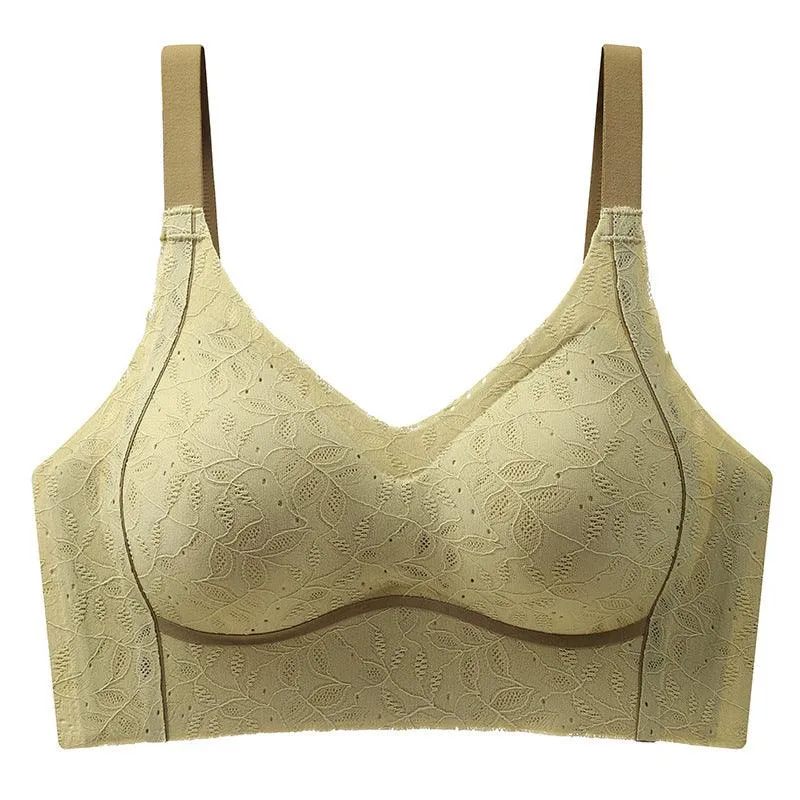 Adjust Lace Contrast-color Underwear Women's Fixed Cup