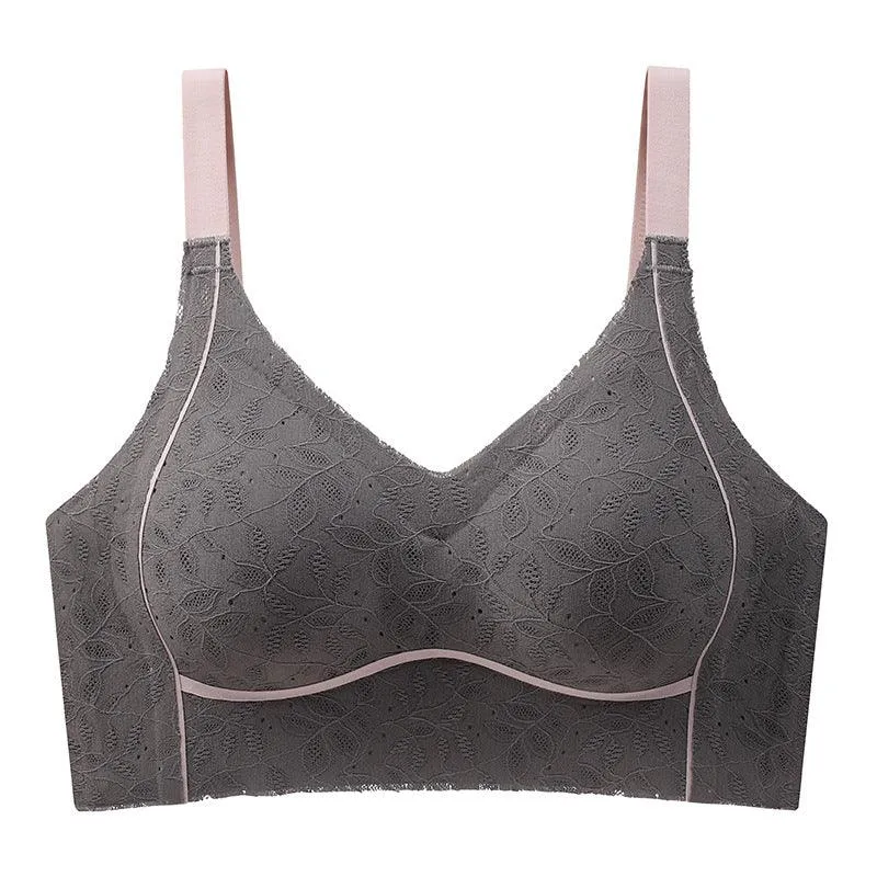 Adjust Lace Contrast-color Underwear Women's Fixed Cup