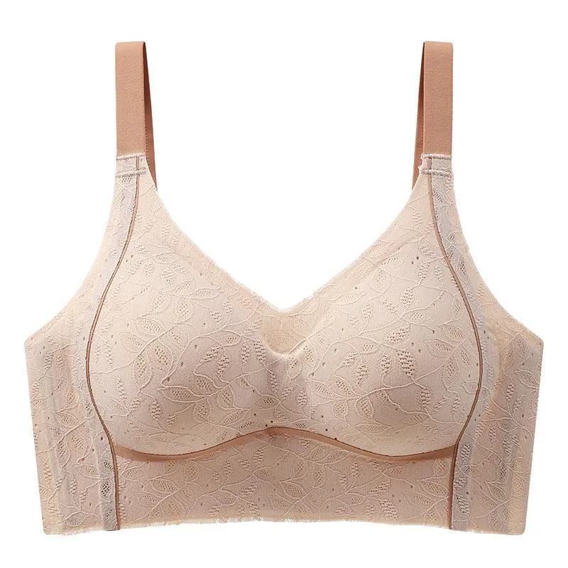 Adjust Lace Contrast-color Underwear Women's Fixed Cup