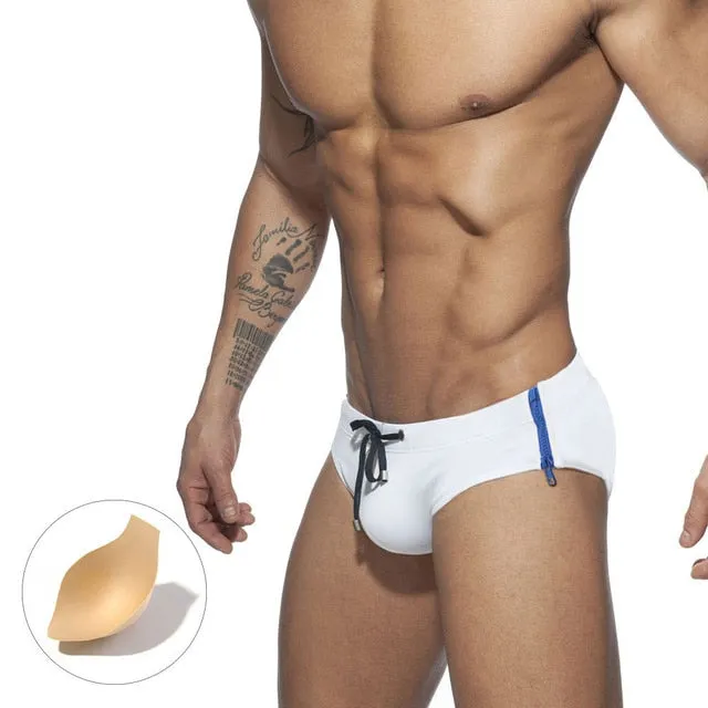 Adjustable Zipper Swimming Men Brief