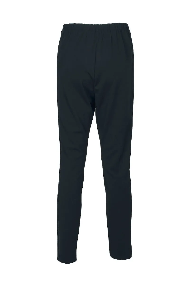 Adrianna Papell Elastic Back Mid Waist Solid Tuxedo Slim Pant