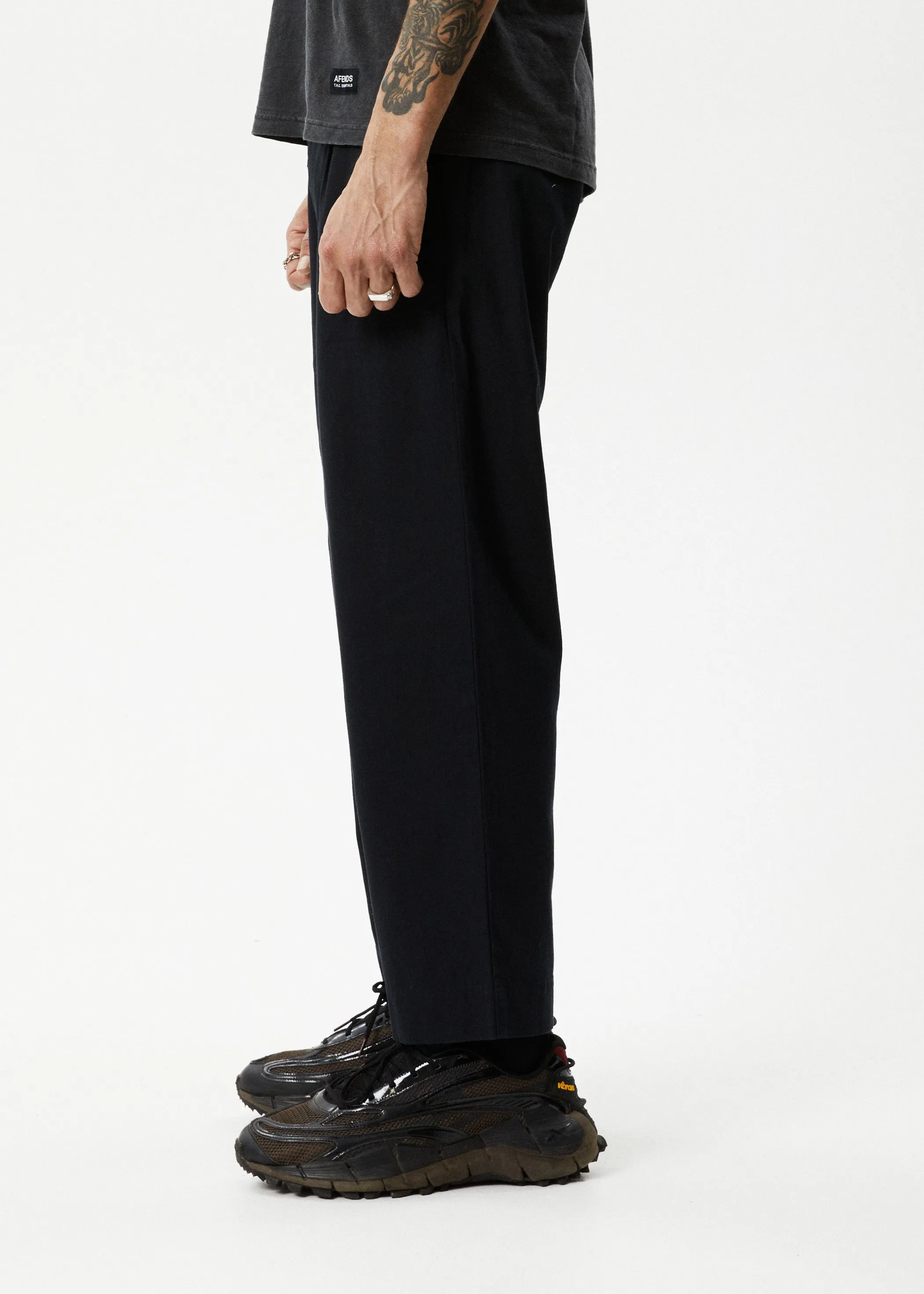 AFENDS Mens Mixed Business - Suit Pants - Black