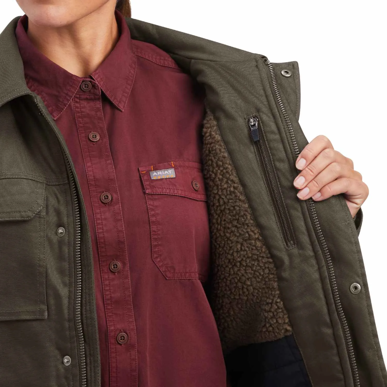 Ariat Rebar Womens DuraCanvas Sherpa-Lined Jacket