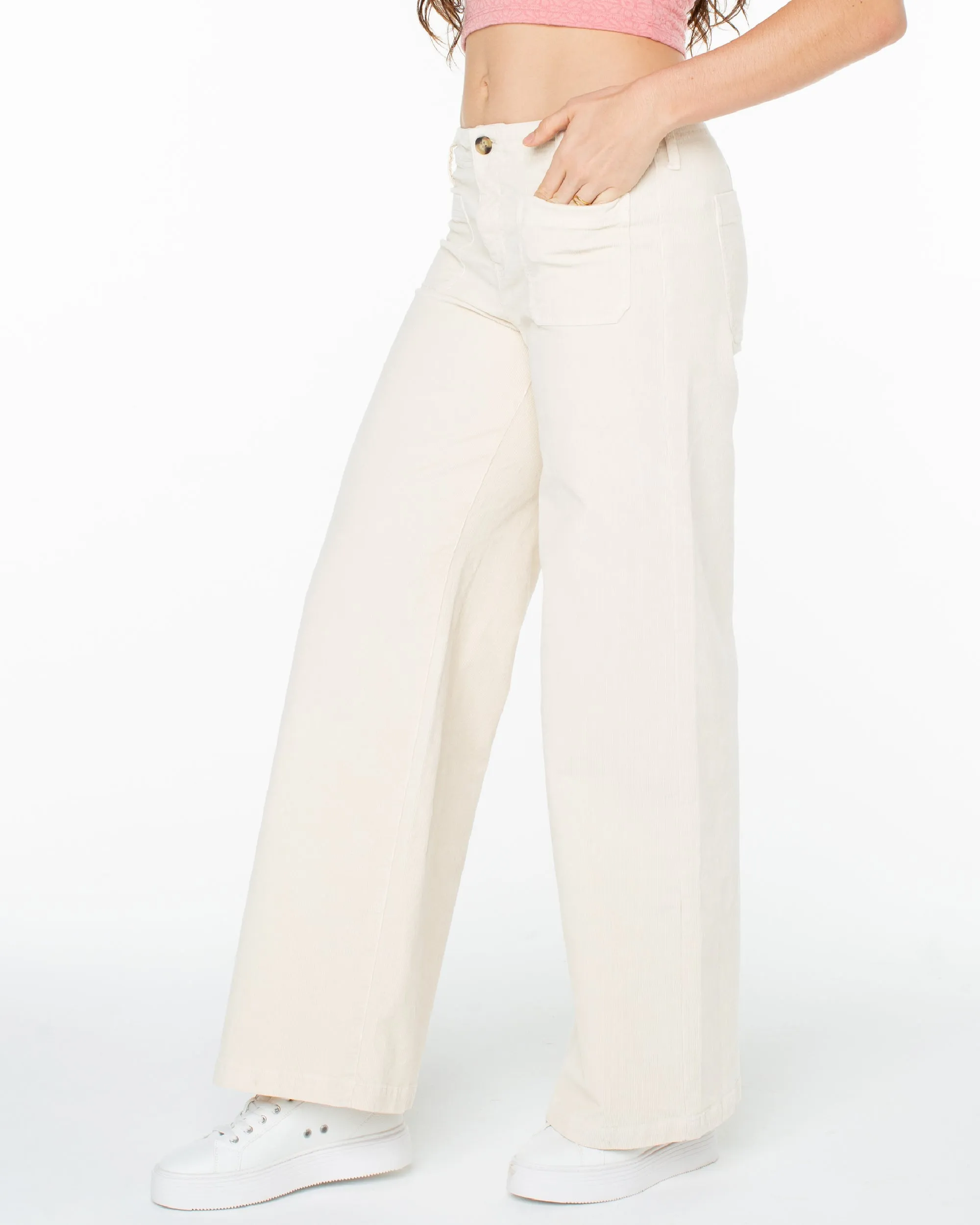 Baby Baby Wide Leg Corduroy Pants - Parchment