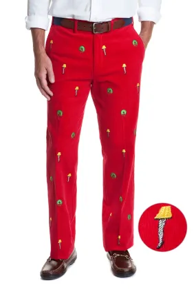 Beachcomber Corduroy Pant Crimson with Leg Lamp