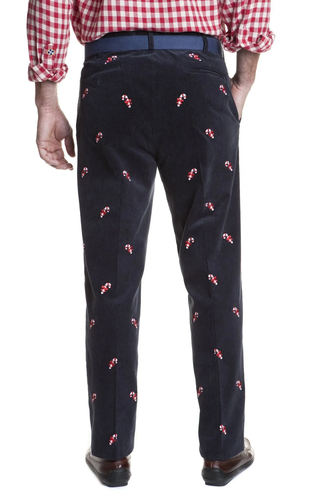 Beachcomber Corduroy Pant Nantucket Navy with Candy Canes