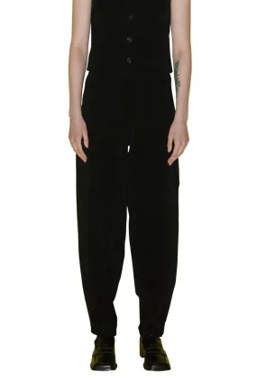 Black Corduroy Rounded Pants