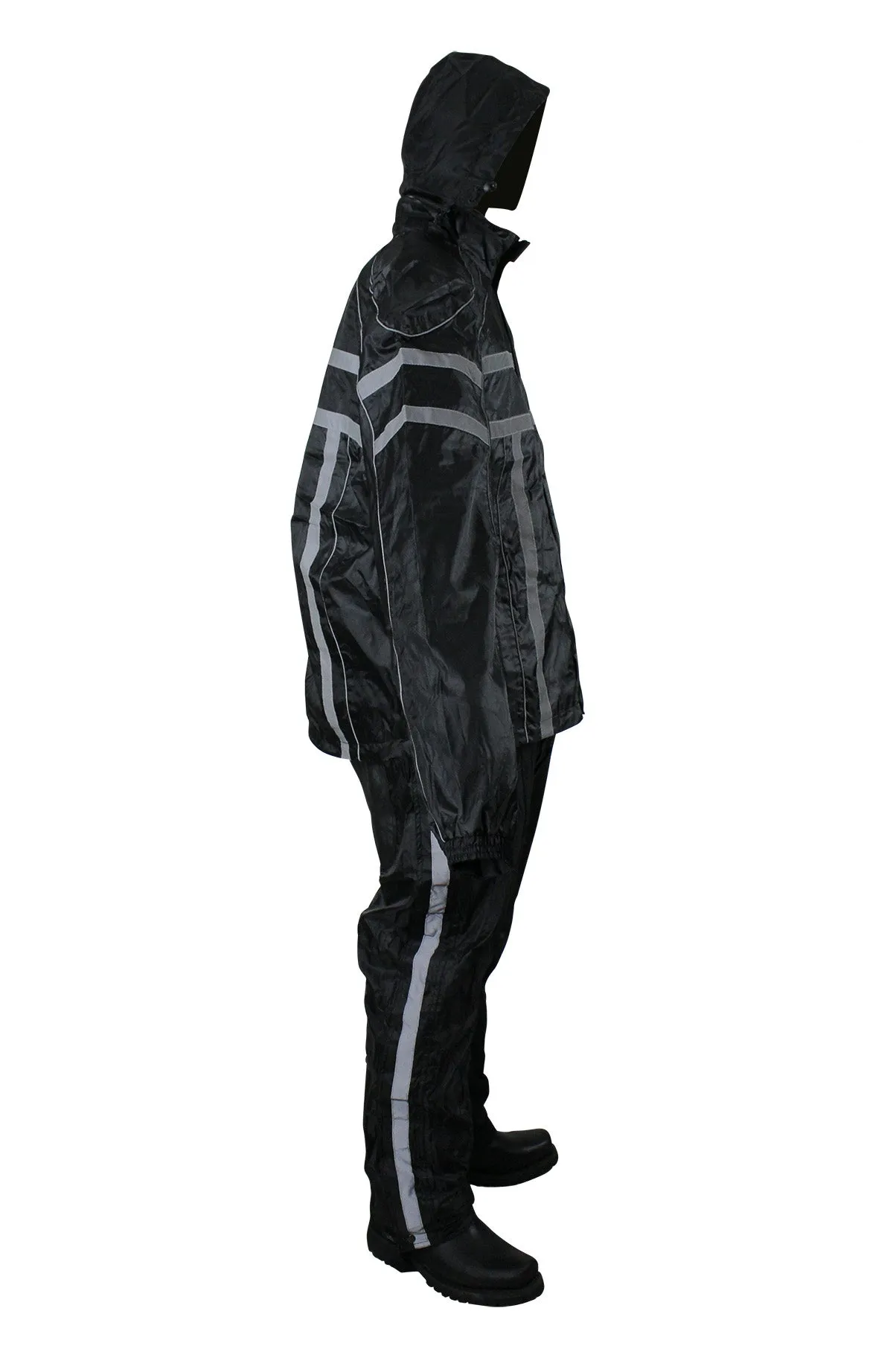 Black/Orange Textile Two-Piece Rain Suit By Dream Apparel®