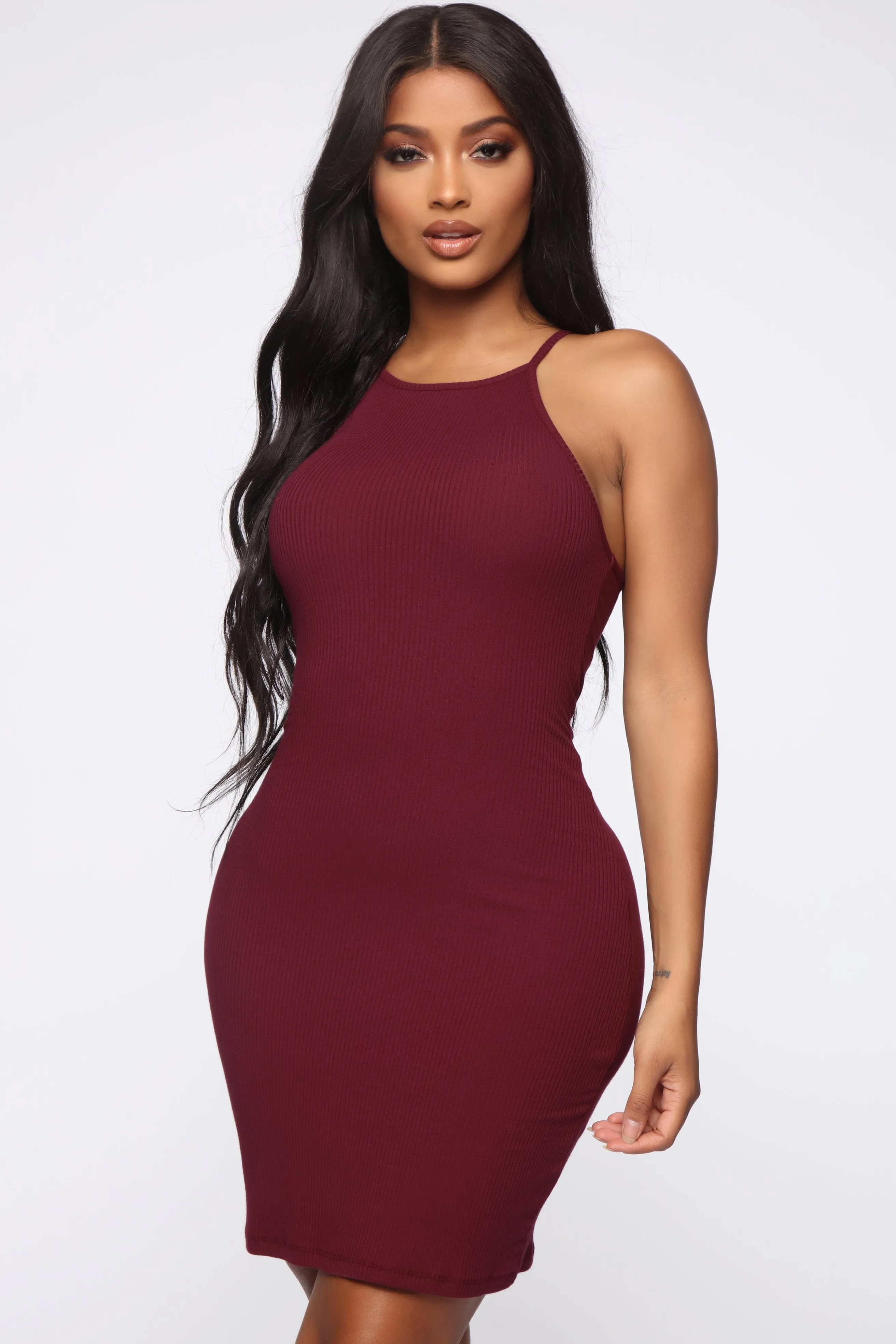 Blaire Bodycon Dress - Burgundy