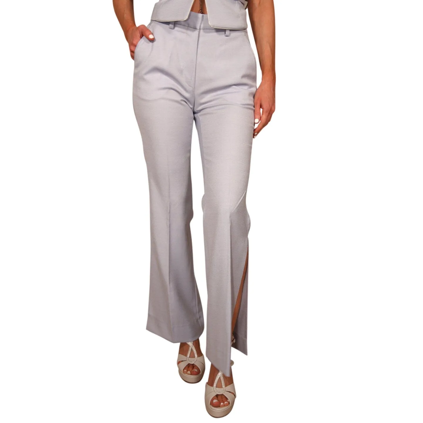 Blue Pastel Azzurro Retro Trousers