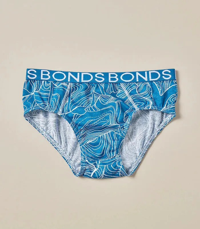 Bonds Boys Brief 7 Pack - Blue/Black/Green Pack