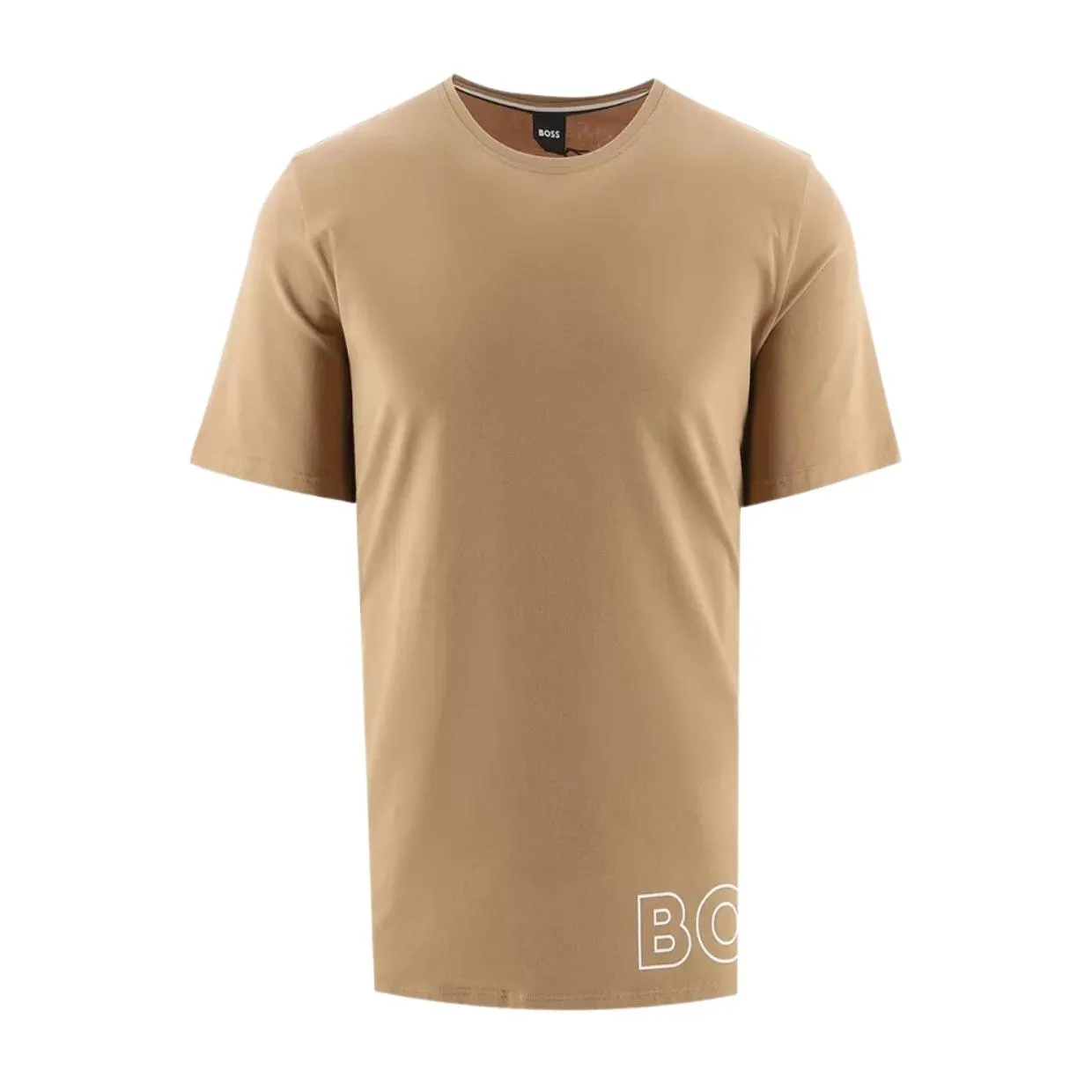 BOSS Beige Identity Outlined Logo T-Shirt