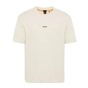 BOSS Logo Print TChup Light Beige T-Shirt