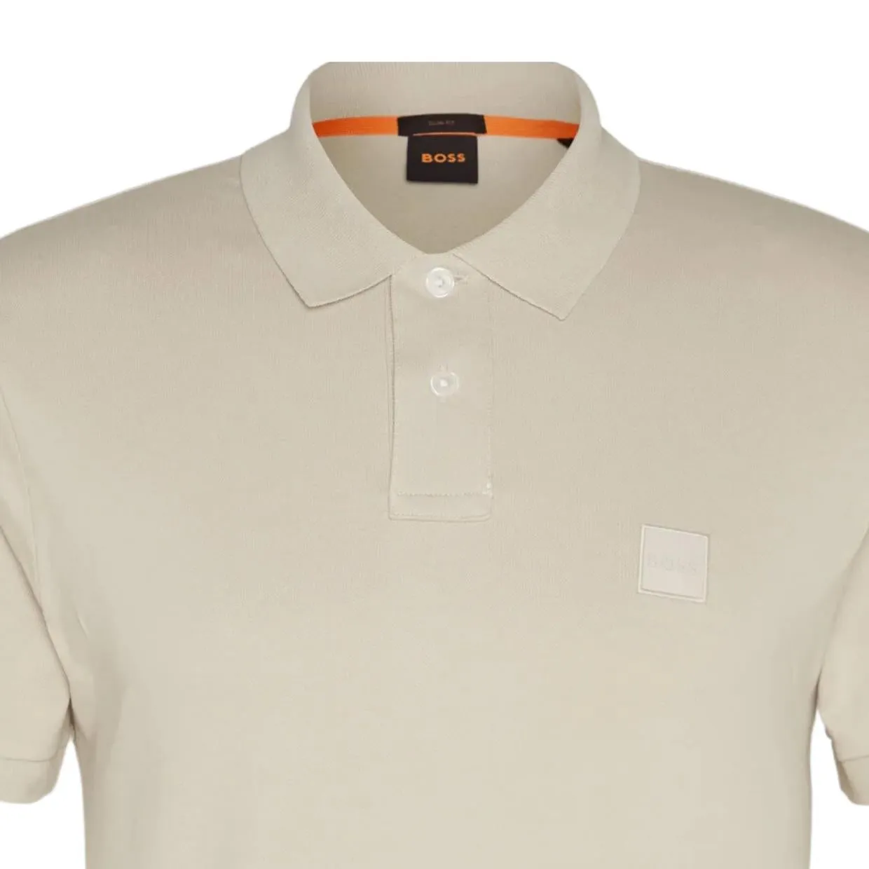 BOSS Passenger Logo Patch Beige Polo Shirt