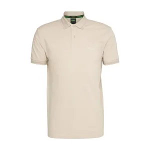 BOSS Pio Printed Logo Beige Polo Shirt