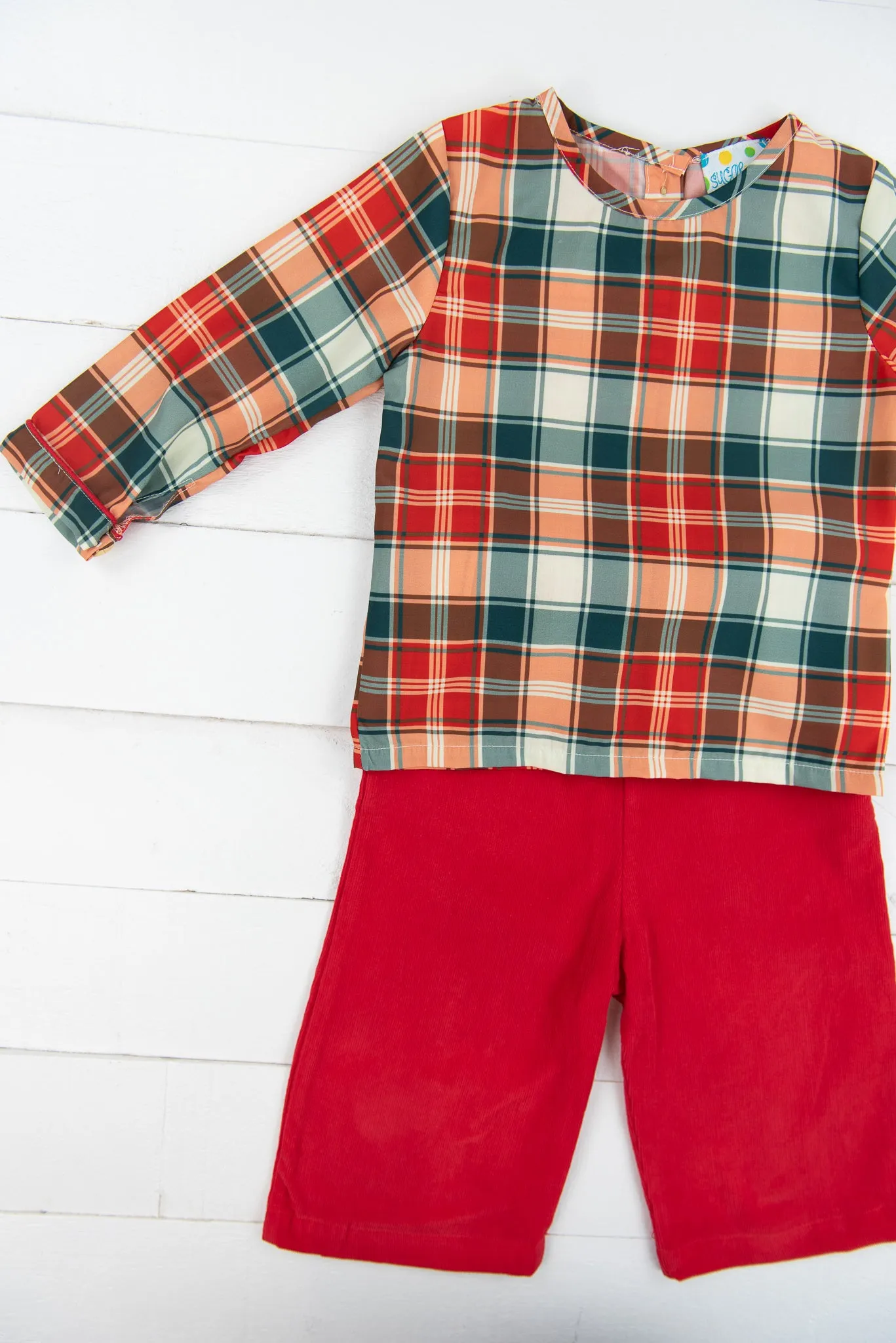 Boys Holiday Plaid Pants Set