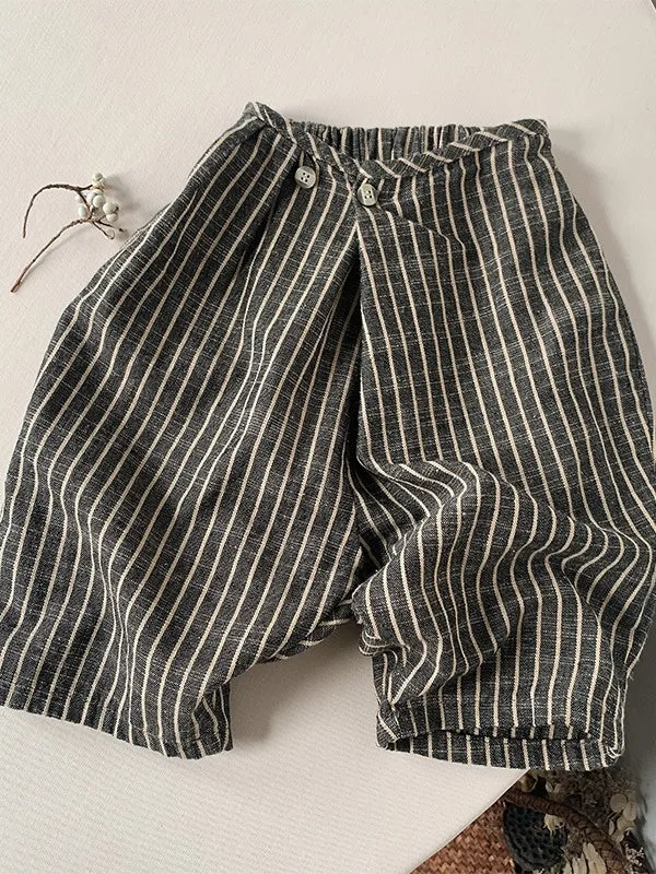 Brown Stripe Pants For Kids by Kaja Clothing-Eric Pants