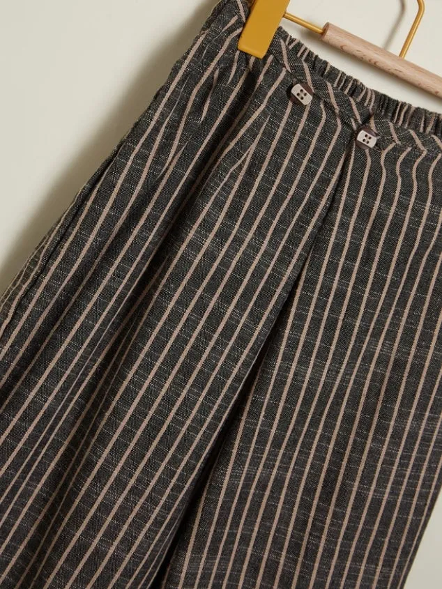 Brown Stripe Pants For Kids by Kaja Clothing-Eric Pants