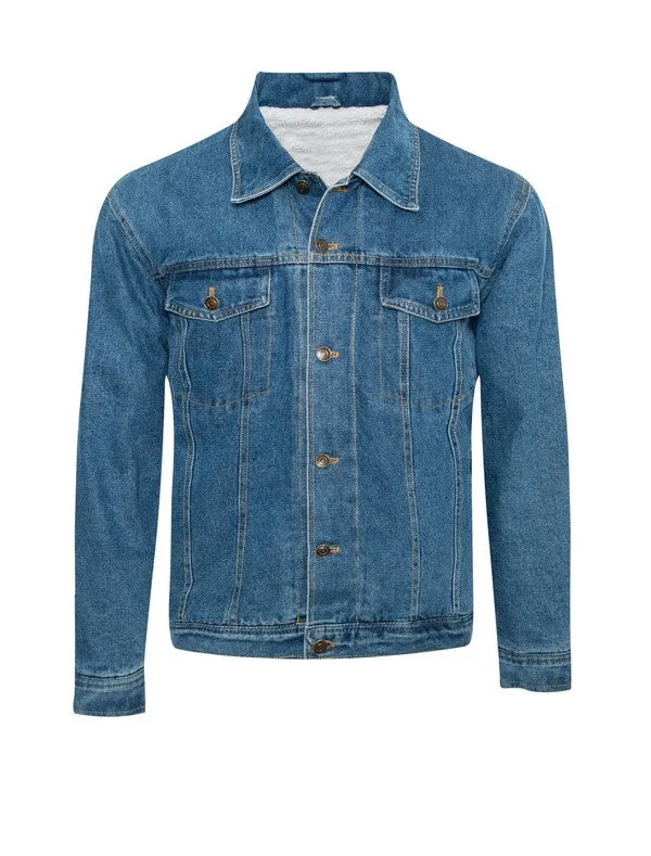 CLASSIC MEN'S DENIM JACKET with SHERPA LINING