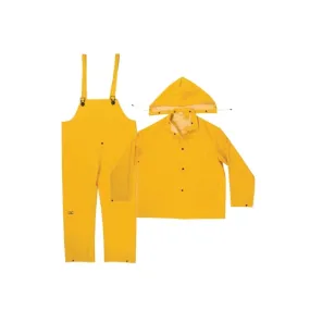 CLC R101L Rain Suit, L, PVC, Yellow, Detachable Collar