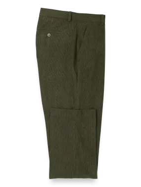 Corduroy Flat Front Pants - Sage