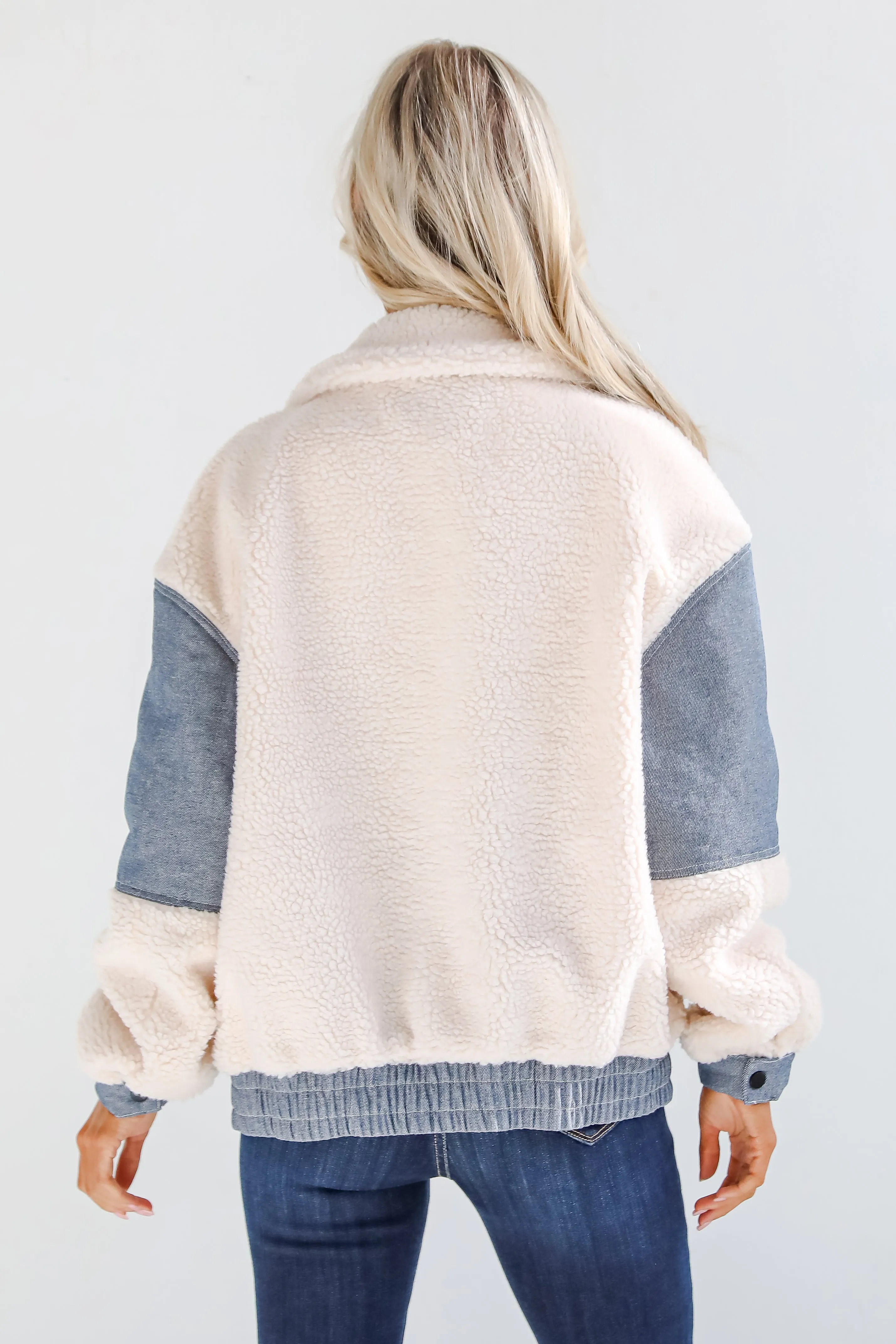 Cozier Days Cream Sherpa Denim Jacket