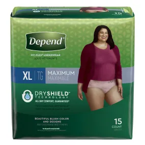 Depend FIT-FLEX Absorbent Underwear, X-Large, Tan, 45" to 54" Waist