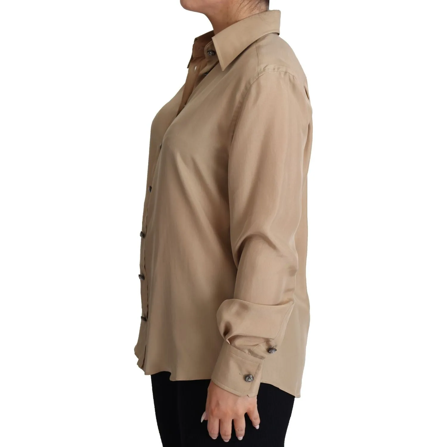 Dolce & Gabbana Elegant Beige Silk Shirt