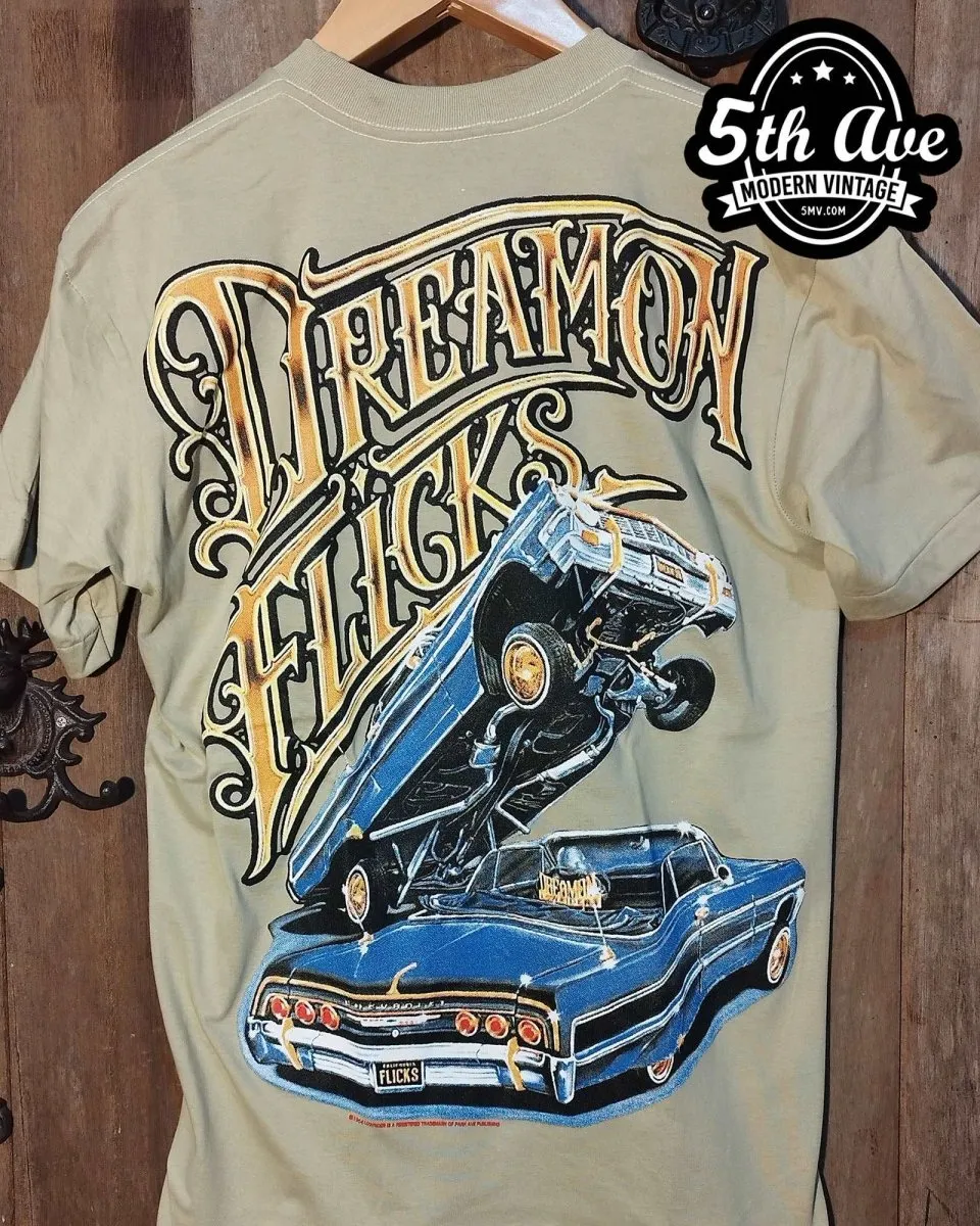 Dream On Flicks - Rollin hard lowrider low rider car culture t shirt