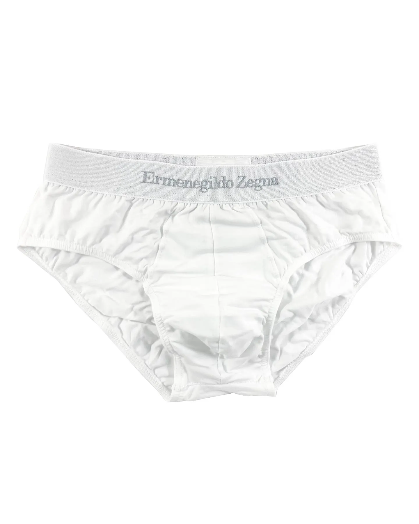 Ermenegildo Zegna Underwear White Stretch Cotton Midi Brief XL