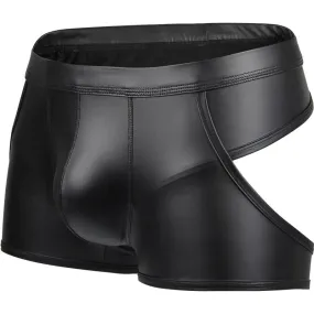 Faux Leather Open Butt Bottoms Boxer