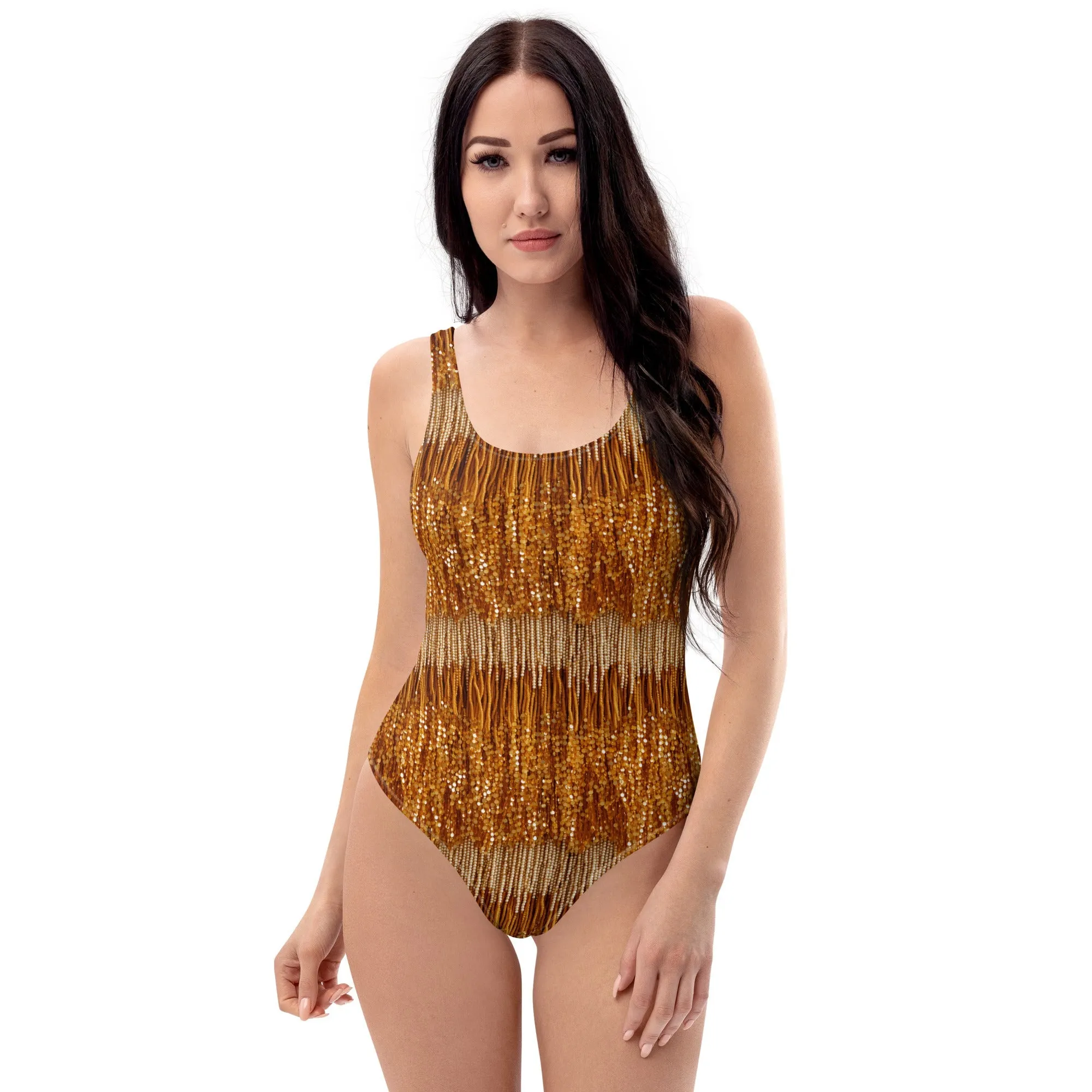 Fearless Era One-Piece Swimsuit **Beading Printed Directly on Fabric**