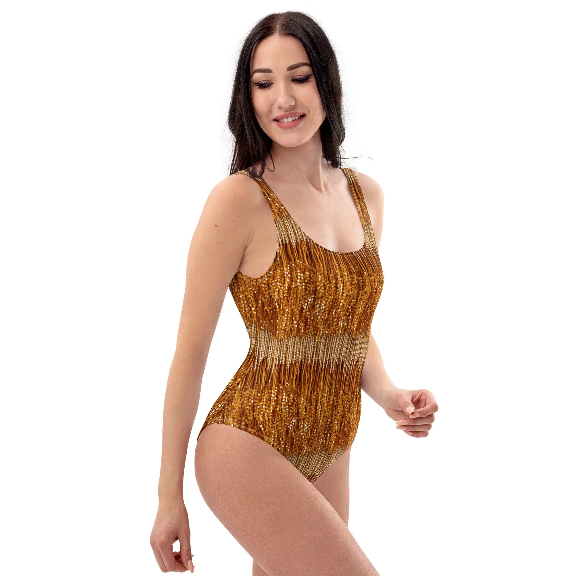 Fearless Era One-Piece Swimsuit **Beading Printed Directly on Fabric**