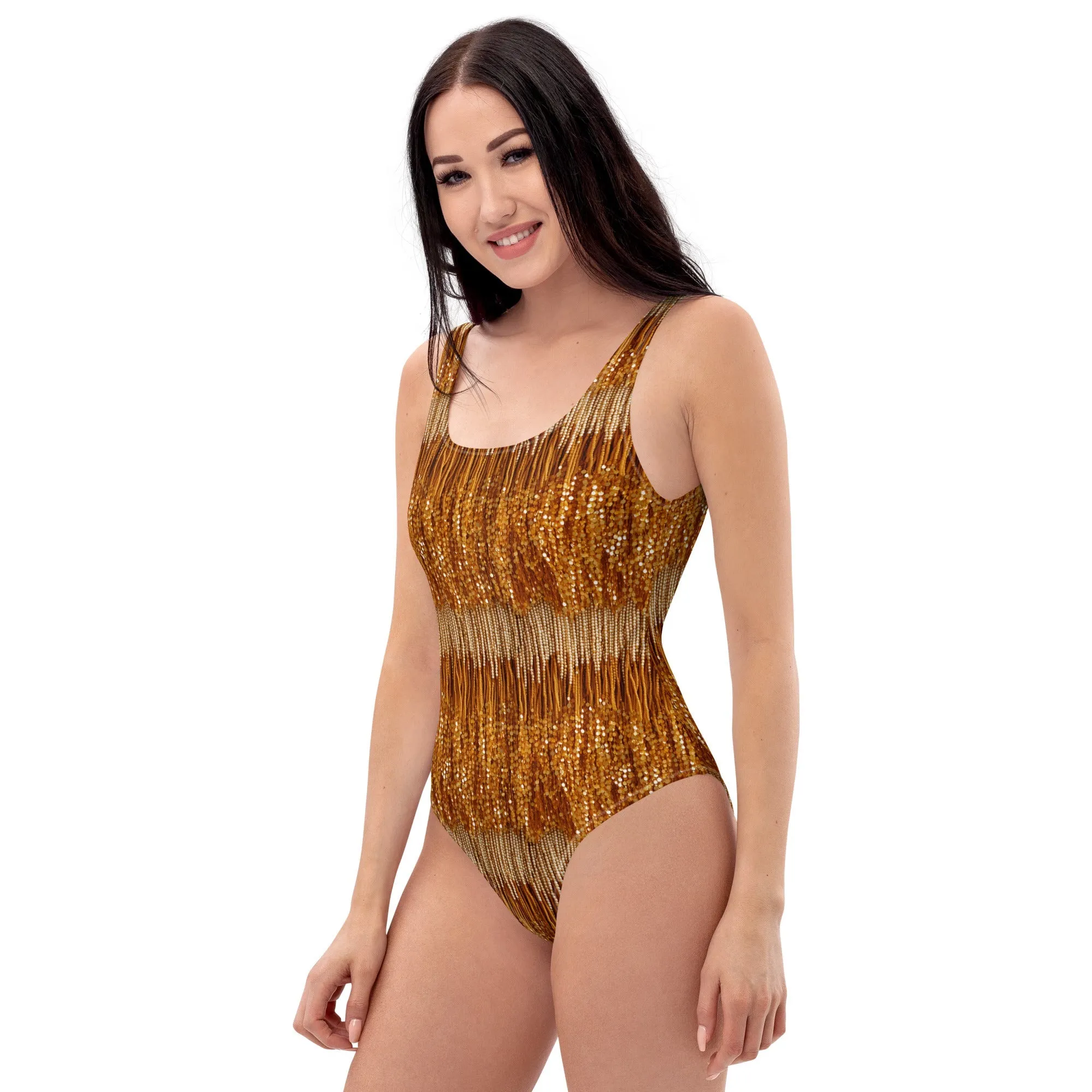 Fearless Era One-Piece Swimsuit **Beading Printed Directly on Fabric**