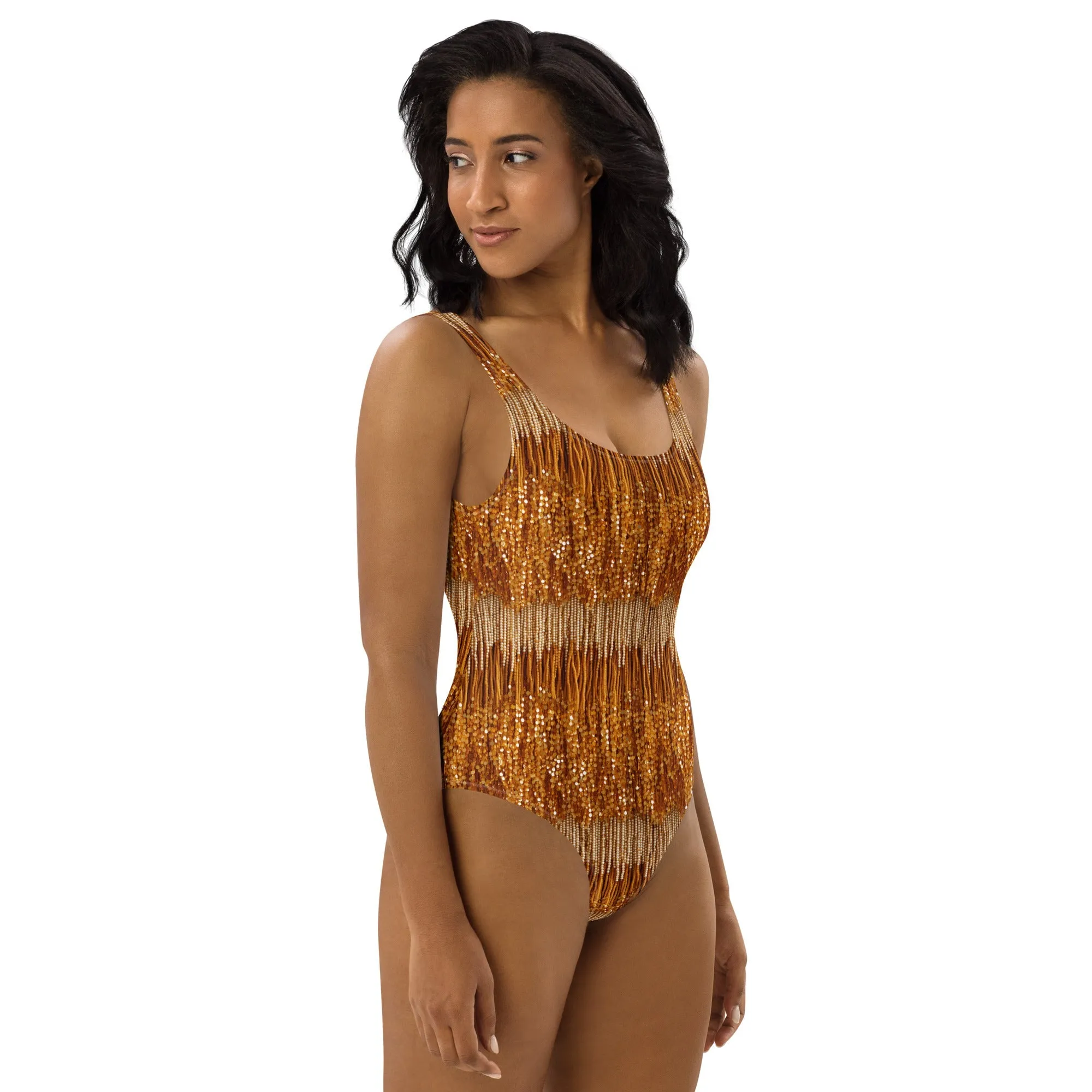 Fearless Era One-Piece Swimsuit **Beading Printed Directly on Fabric**