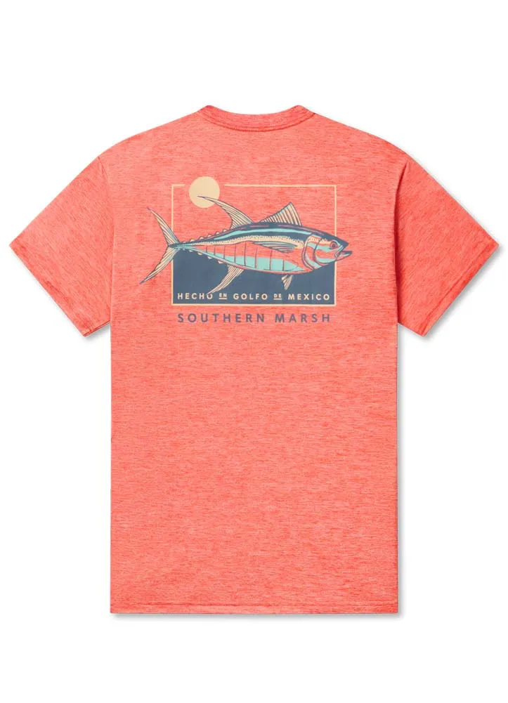 Fieldtec Heathered Tee Atun de Sol in Coral by Southern Marsh