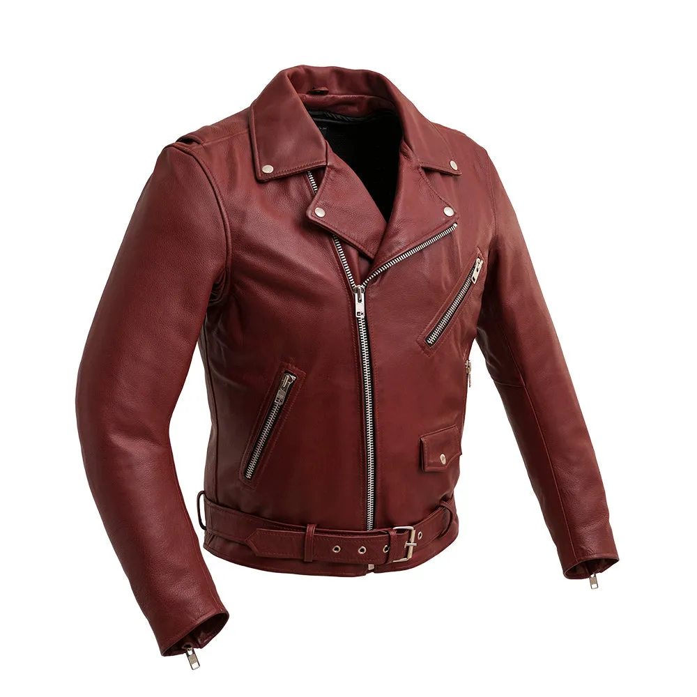 Fillmore Men's Motorcycle Leather Jacket - Oxblood