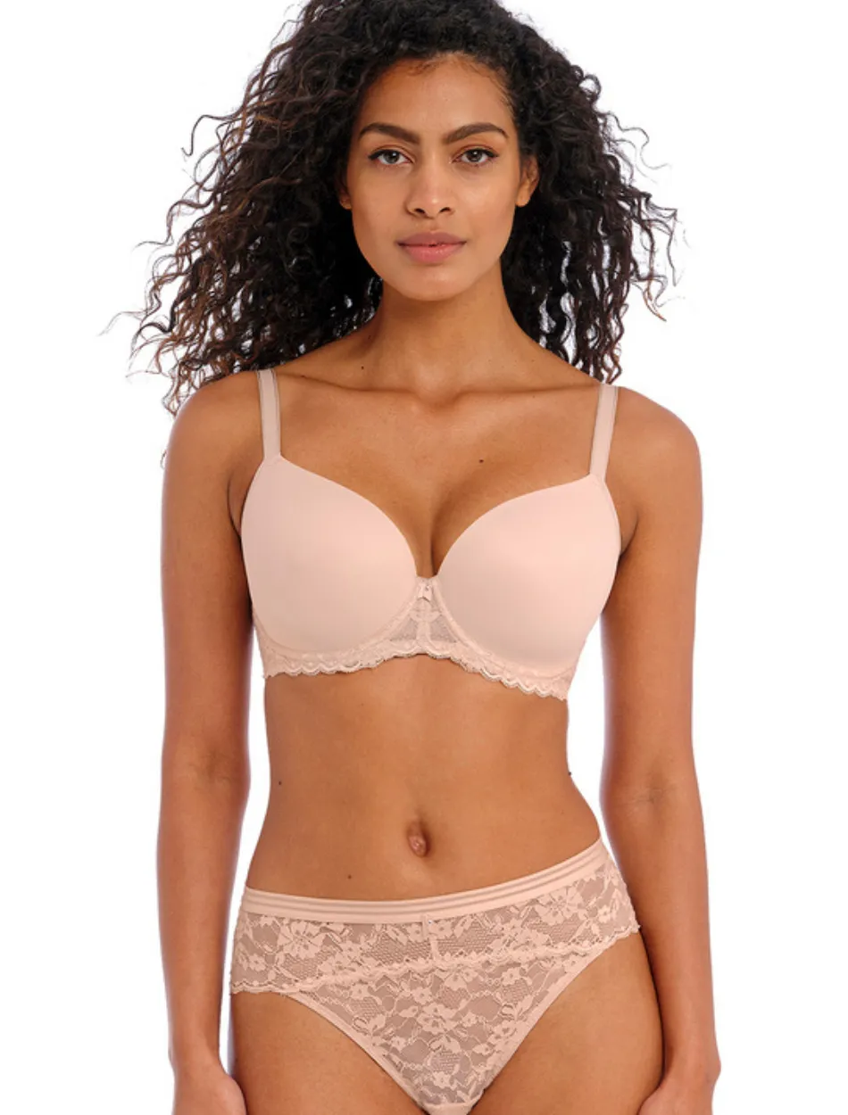 Freya Offbeat Molded Demi T-shirt Bra, Natural Beige | Beige Molded Bra | Beige Freya T-Shirt Bras