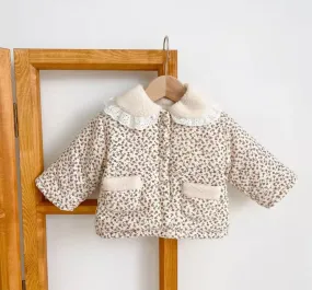 Girls Floral Sherpa Jacket