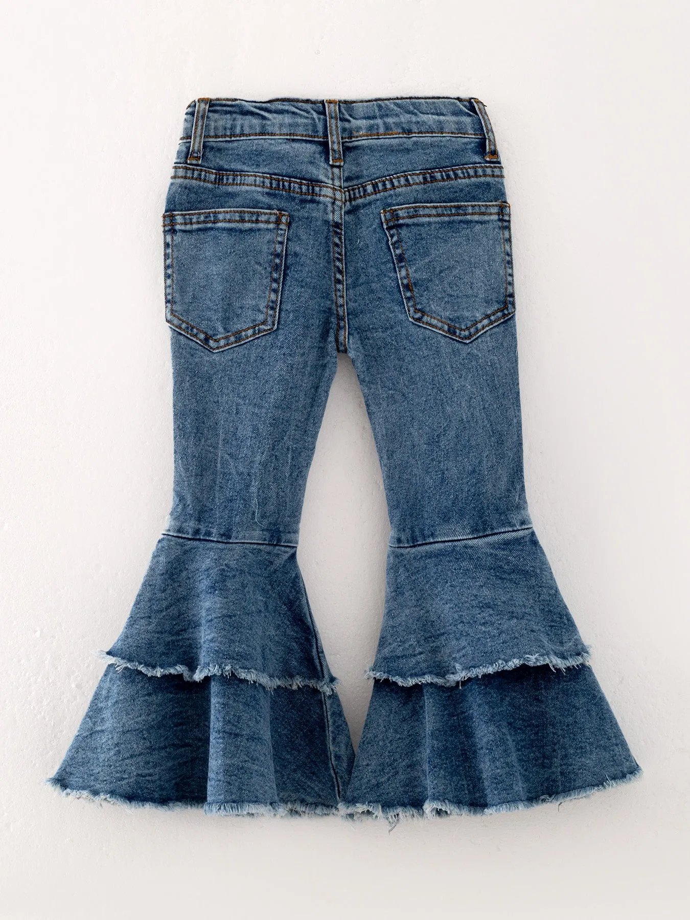 Girls Tight Double Layer Bell-bottoms Denim Jeans Pants