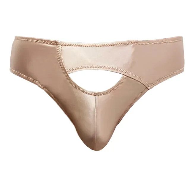 Glossy Men's Silky Smooth T-Shaped Briefs