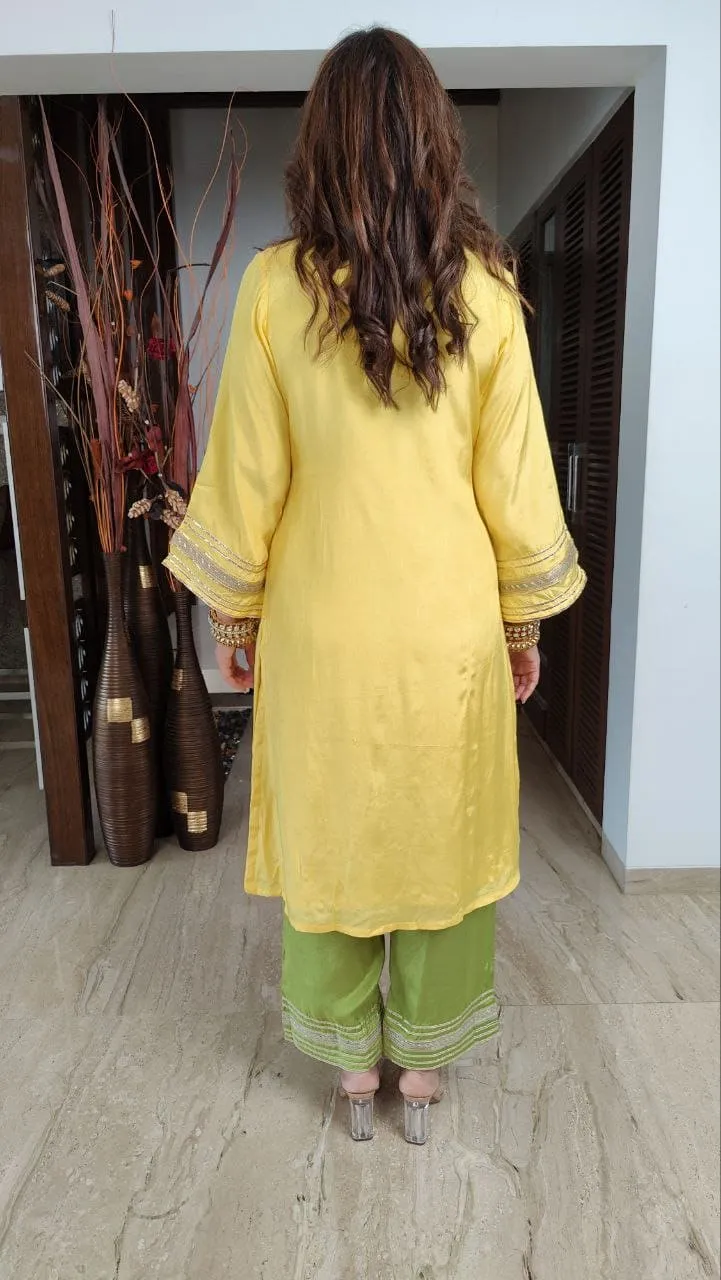 Green Yellow Kurta Set