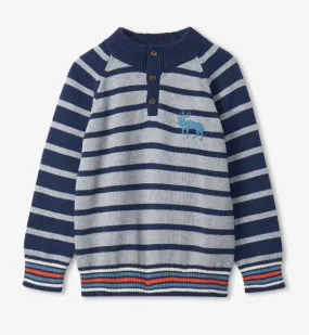 Hatley Elk Stripes Mock Neck Sweater