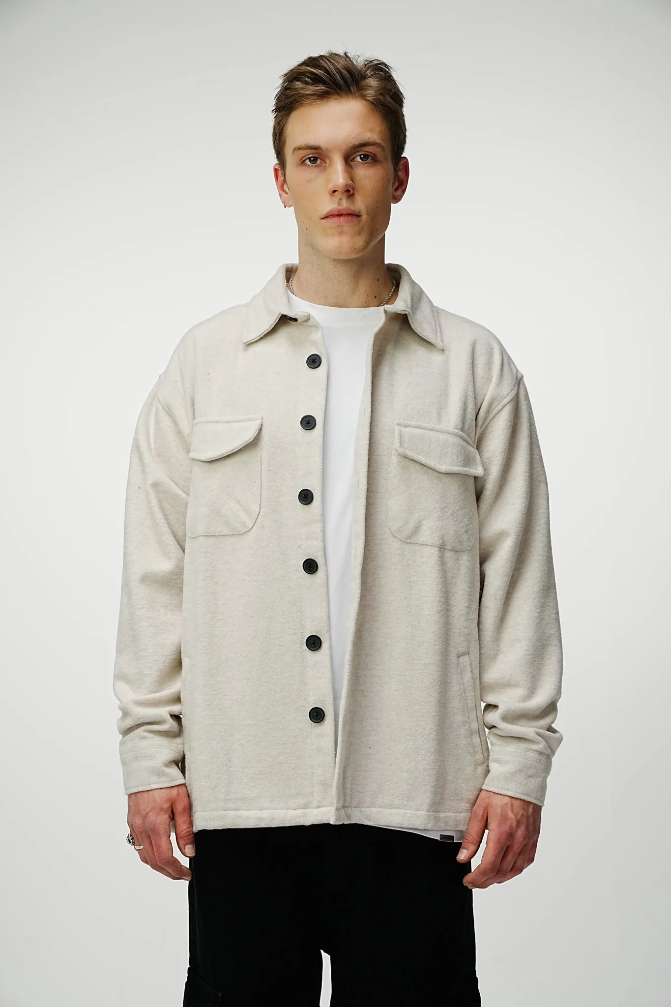 Heavy Premium Flannel Shirt Cream