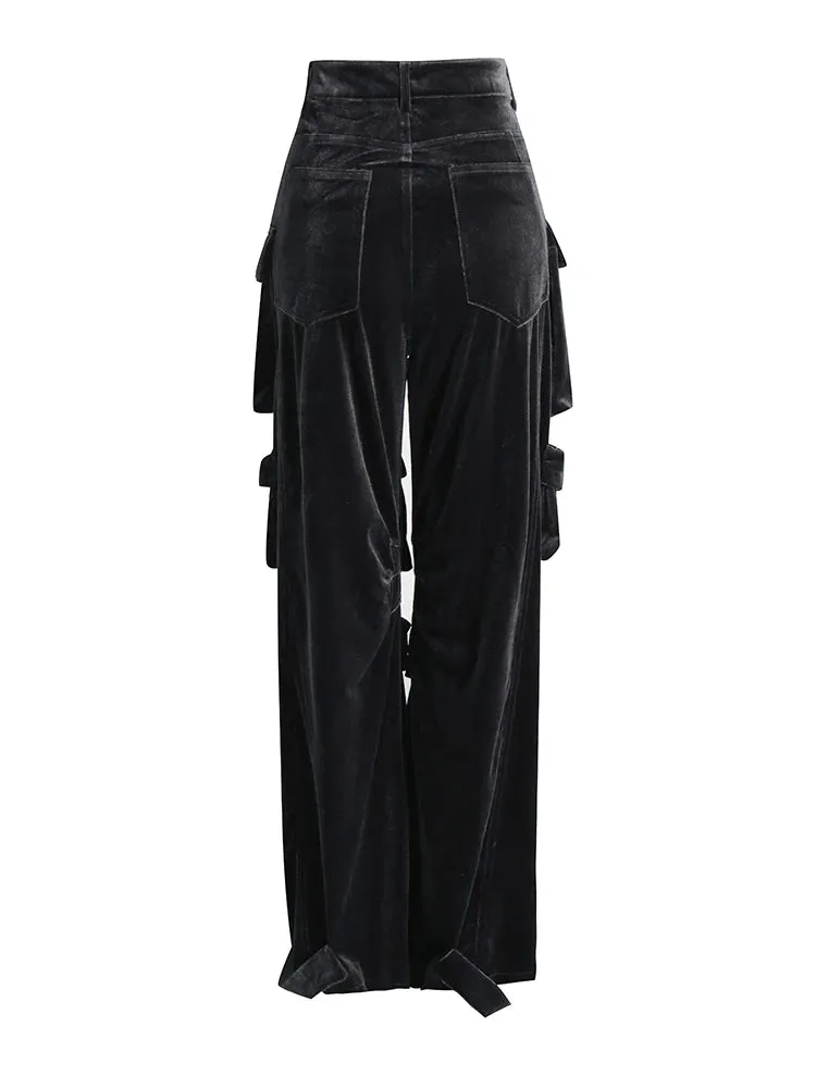 HEYFANCYSTYLE High-Waist Casual Cargo Pants