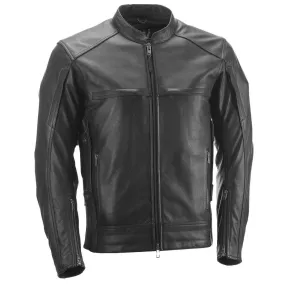 Highway 21 Gunner Men's Black Leather Jacket with Armor