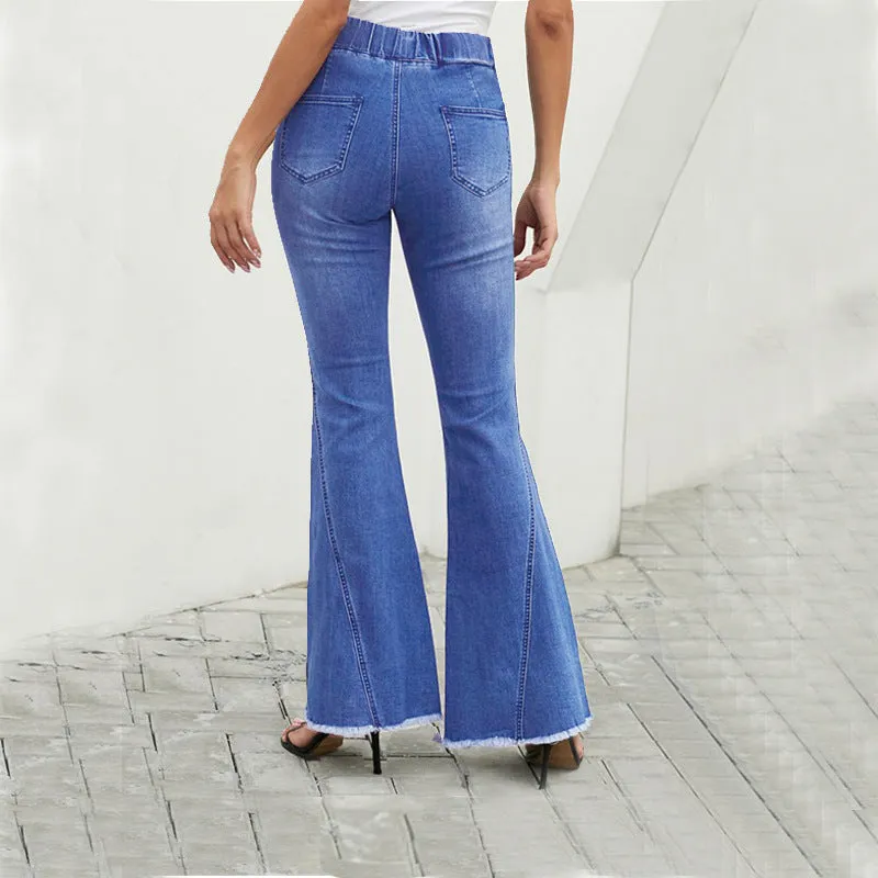 Hot selling high stretch big flared jeans(Only pants)