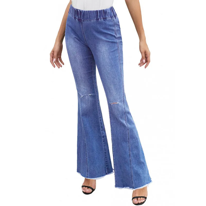 Hot selling high stretch big flared jeans(Only pants)