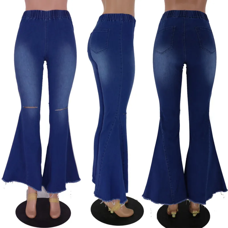 Hot selling high stretch big flared jeans(Only pants)