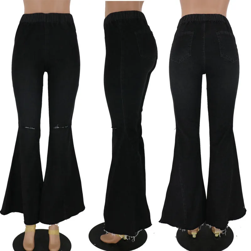 Hot selling high stretch big flared jeans(Only pants)